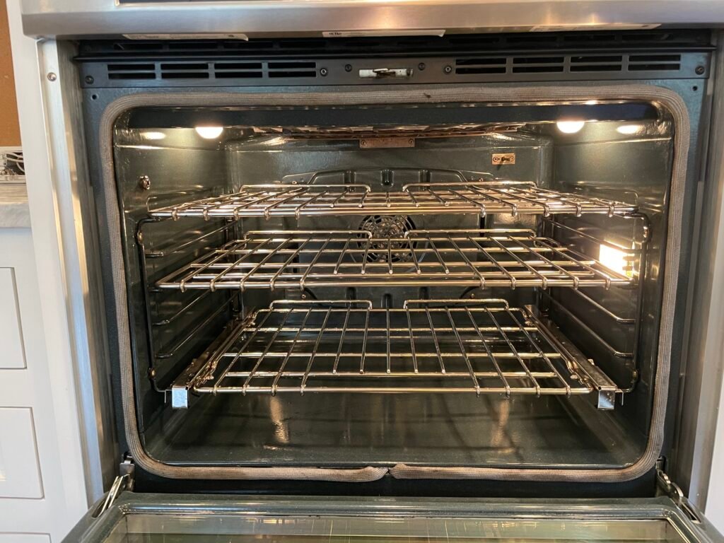 Pristine Viking gas range after professional deep cleaning and luxury detailing service.